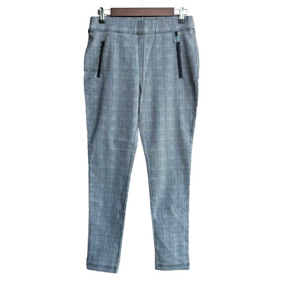 New Calvin Klein Women Gray Plaid Stretch Flat Front Mid Rise Suit Pants 8 - Picture 1 of 7